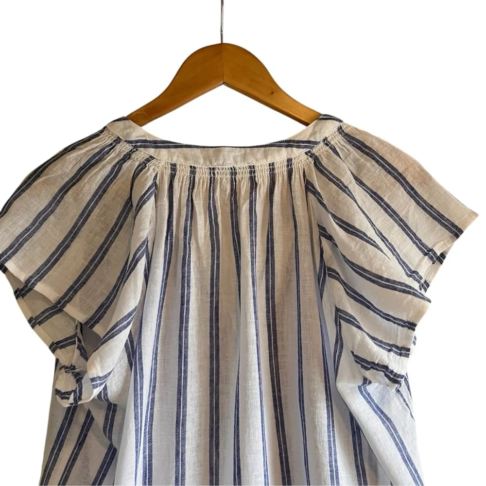 Rails Alena Linen Blouse in Villa Stripe button down size M excellent condition - Picture 11 of 14